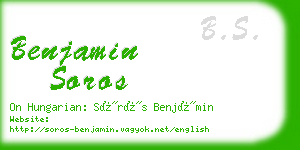 benjamin soros business card